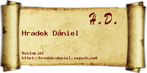 Hradek Dániel névjegykártya